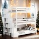 preview thumbnail 2 of 9, Twin Size Triple Bunk Bed with Storage Staircase, Separate Design, White