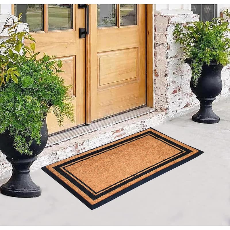 A1HC Natural Coir & Rubber Door Mat, 30x48, Thick Durable Doormats for Outdoor Entrance