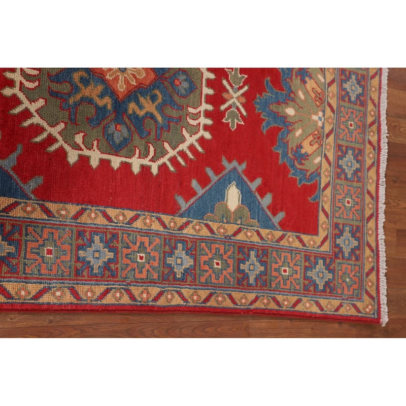 Red Kazak Accent Rug Hand-Knotted Wool Carpet - 3'4" x 5'1"