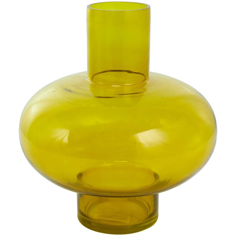 Blue, Green or Orange Glass Round Vase with Varying Shapes and Sizes (Set of 3)