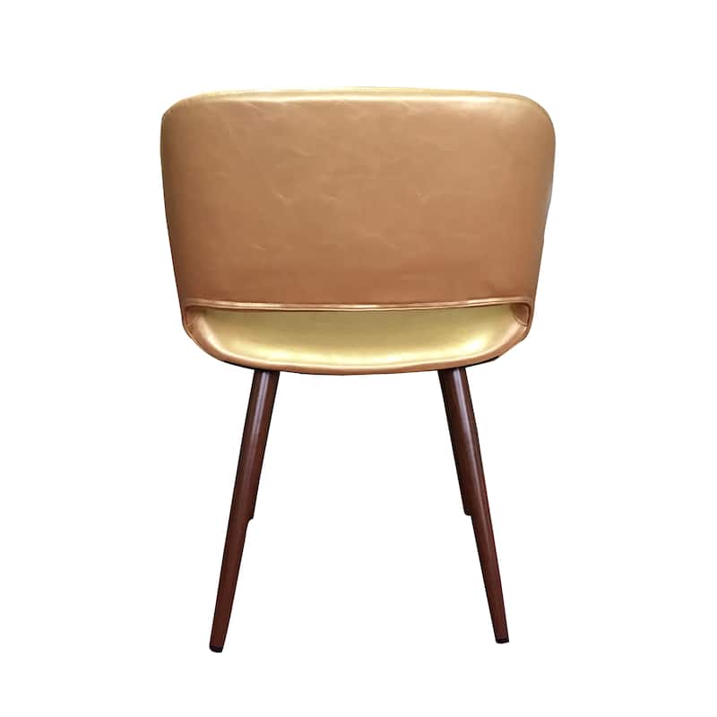 Porthos Home Shane Faux Leather Mid-Century Dining Chair with Metal Legs, Set of 2