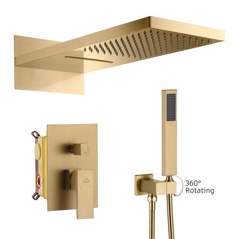 2-Spray 22-inch Wall Mounted Shower System With Handheld Shower Hand