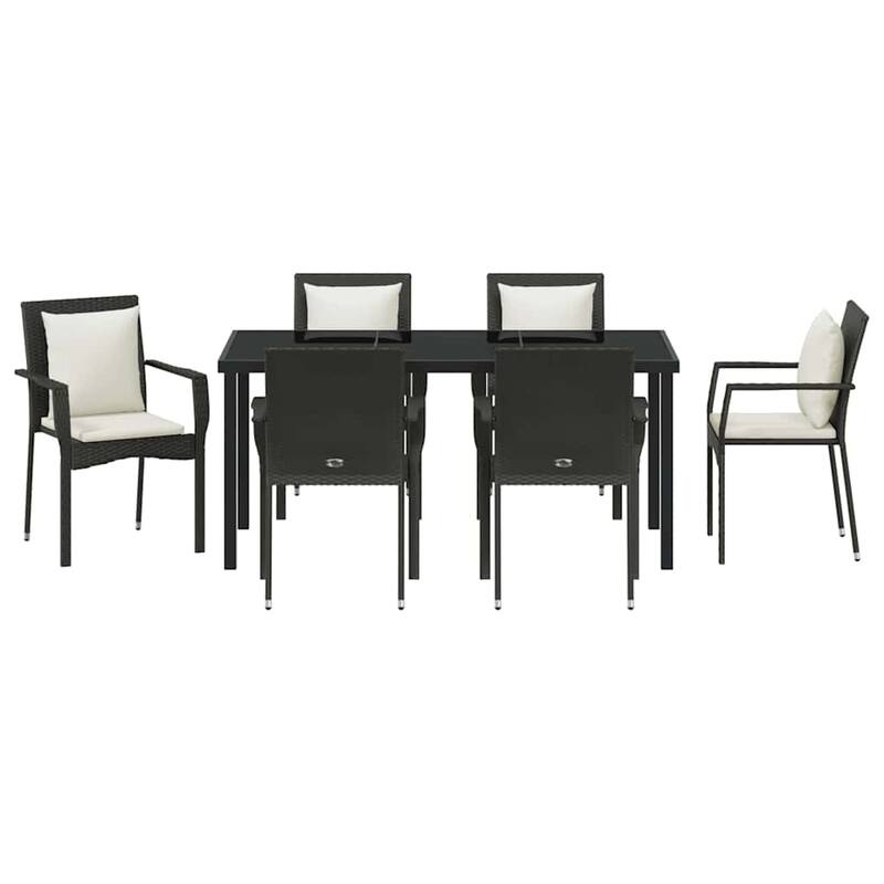 vidaXL Garden Dining Set with Cushion Poly Rattan