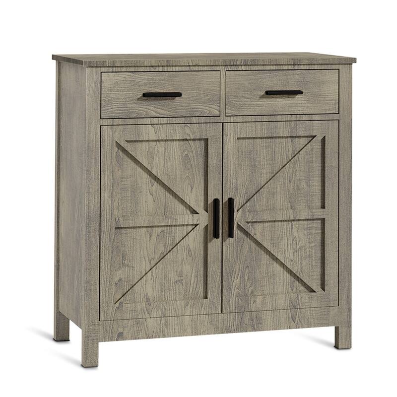 Modern Farmhouse Kitchen Storage Cabinet - Coffee Bar Sideboard with Doors & Drawers