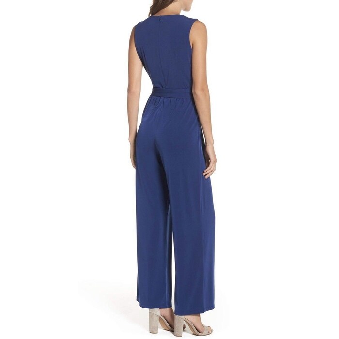 vince camuto faux wrap jersey jumpsuit