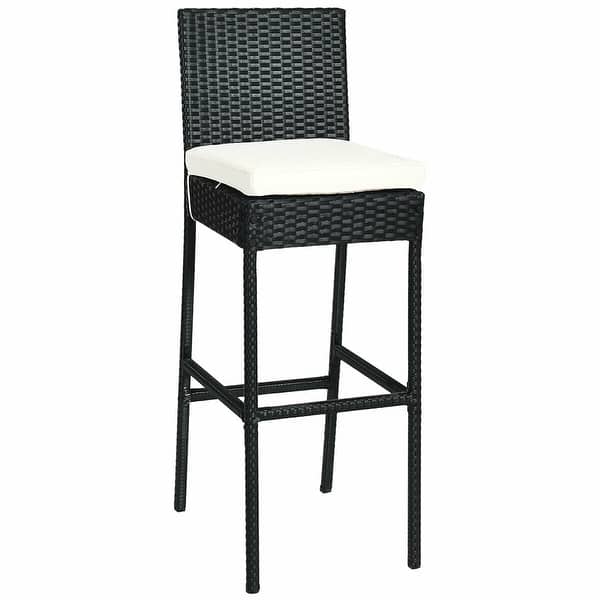 Shop Costway 7 Pcs Patio Rattan Wicker Bar Dining Furniture Set Wood Table Overstock 30082364