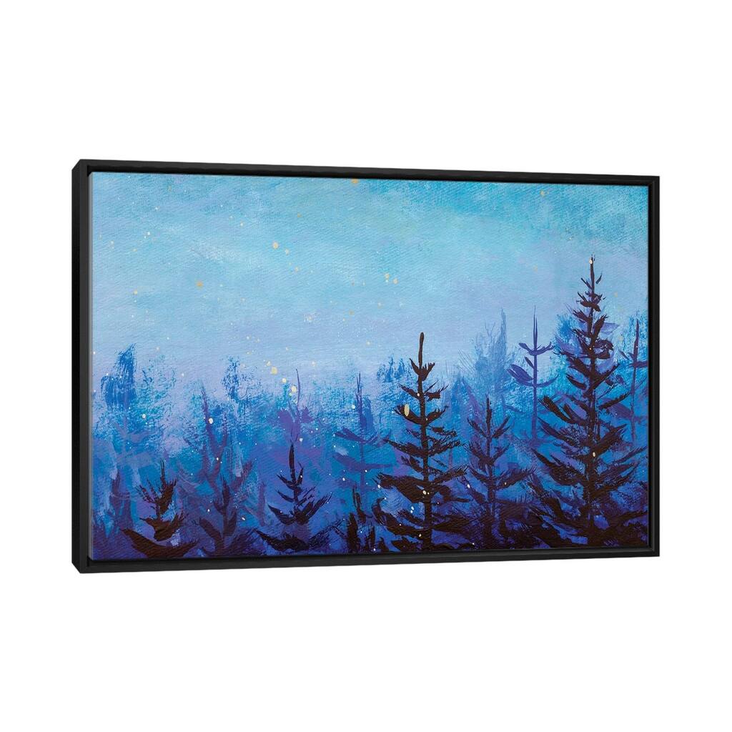 iCanvas "Dark Fir Trees In A Foggy Magical Forest" by Valery Rybakow Framed Canvas Print