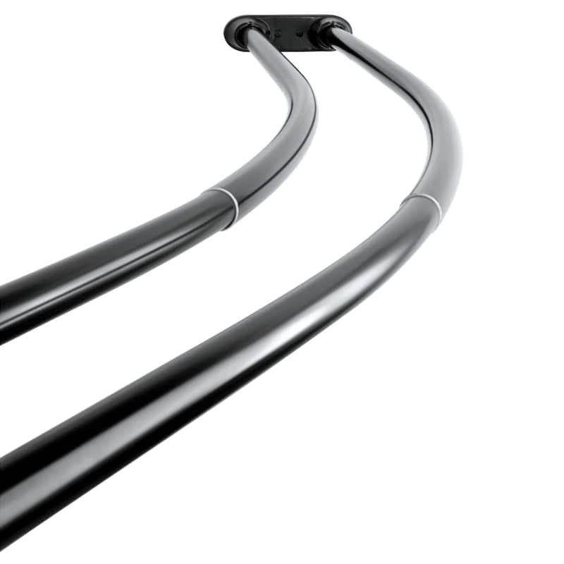 Kingston Brass Edenscape 60 in. to 72 in. Adjustable Double Curved Shower Curtain Rod - Matte Black - Matte Black