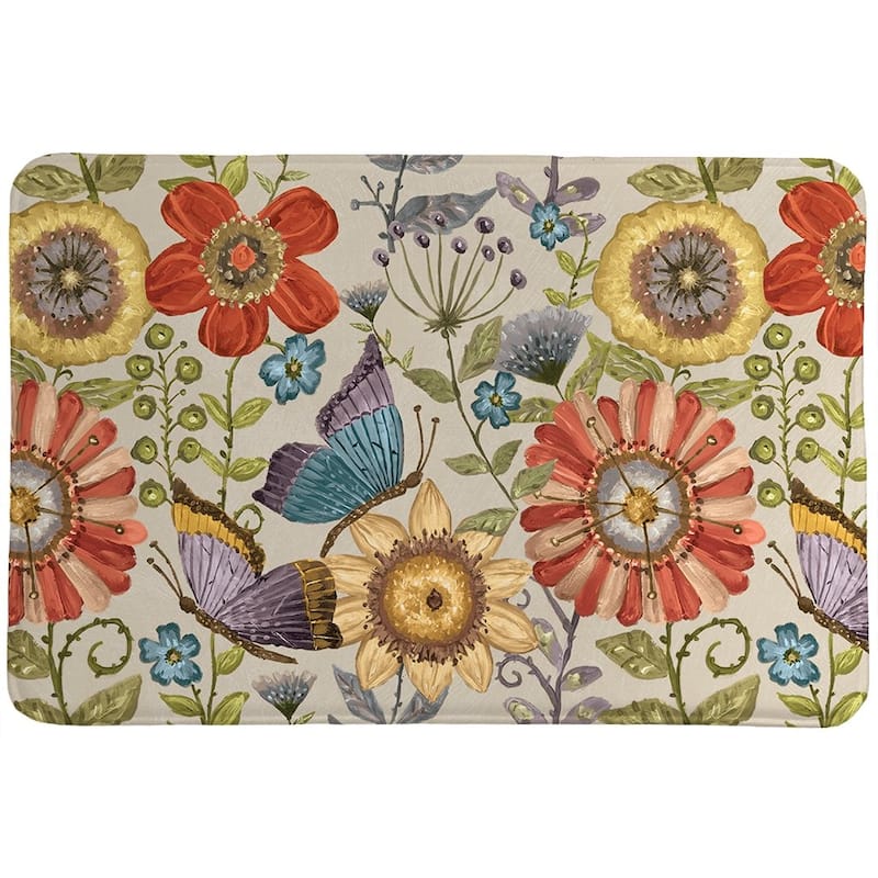 Laural Home Boho Butterfly Garden Memory Foam Rug - 20x30