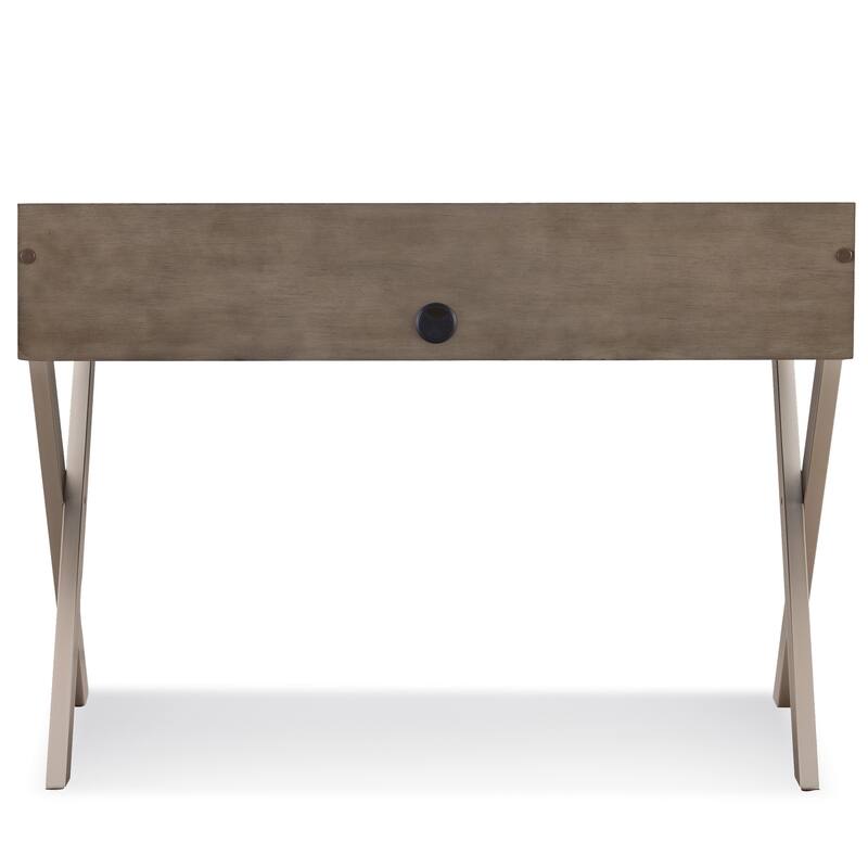 Modern Computer Desk with Drop Front Keyboard Drawer - Metal and Wood Desk 48" Wide