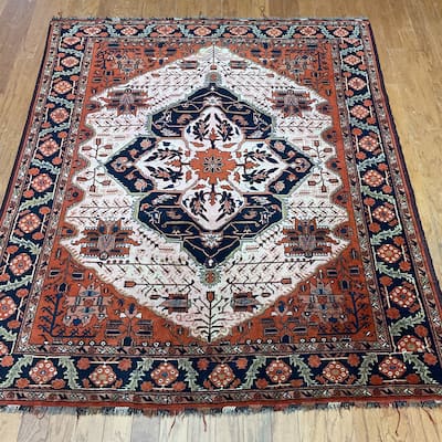 HERAT ORIENTAL Handmade Khall Mohammadi Wool Rug - 5' x 6'
