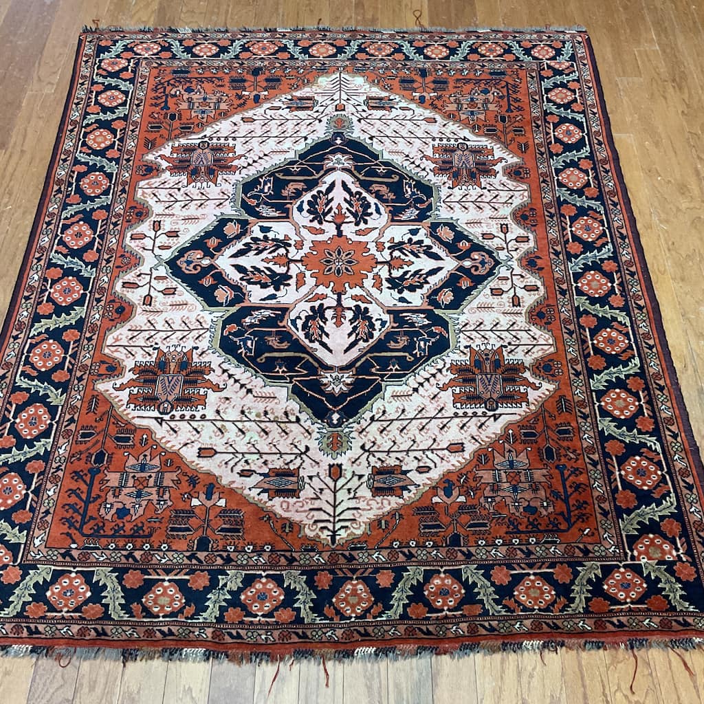 HERAT ORIENTAL Handmade Khall Mohammadi Wool Rug - 5' x 6'