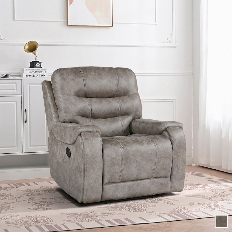 Fremont & Park Gerald 39.5" Microfiber Manual Reclining Chair with Tab Pull Motion