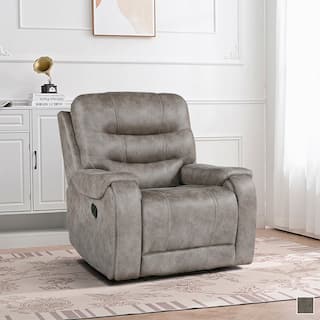Gerald Polished Microfiber Manual Reclining Chair