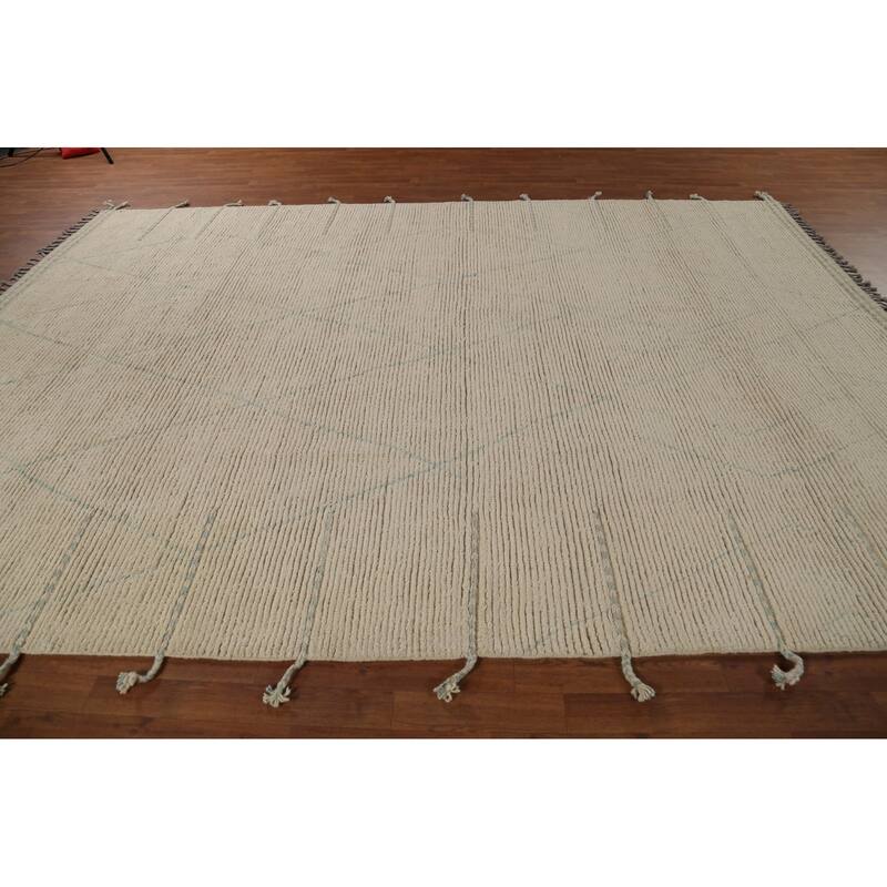 Trellis Moroccan Modern Area Rug Handmade Wool Carpet - 8'9"x 12'5"