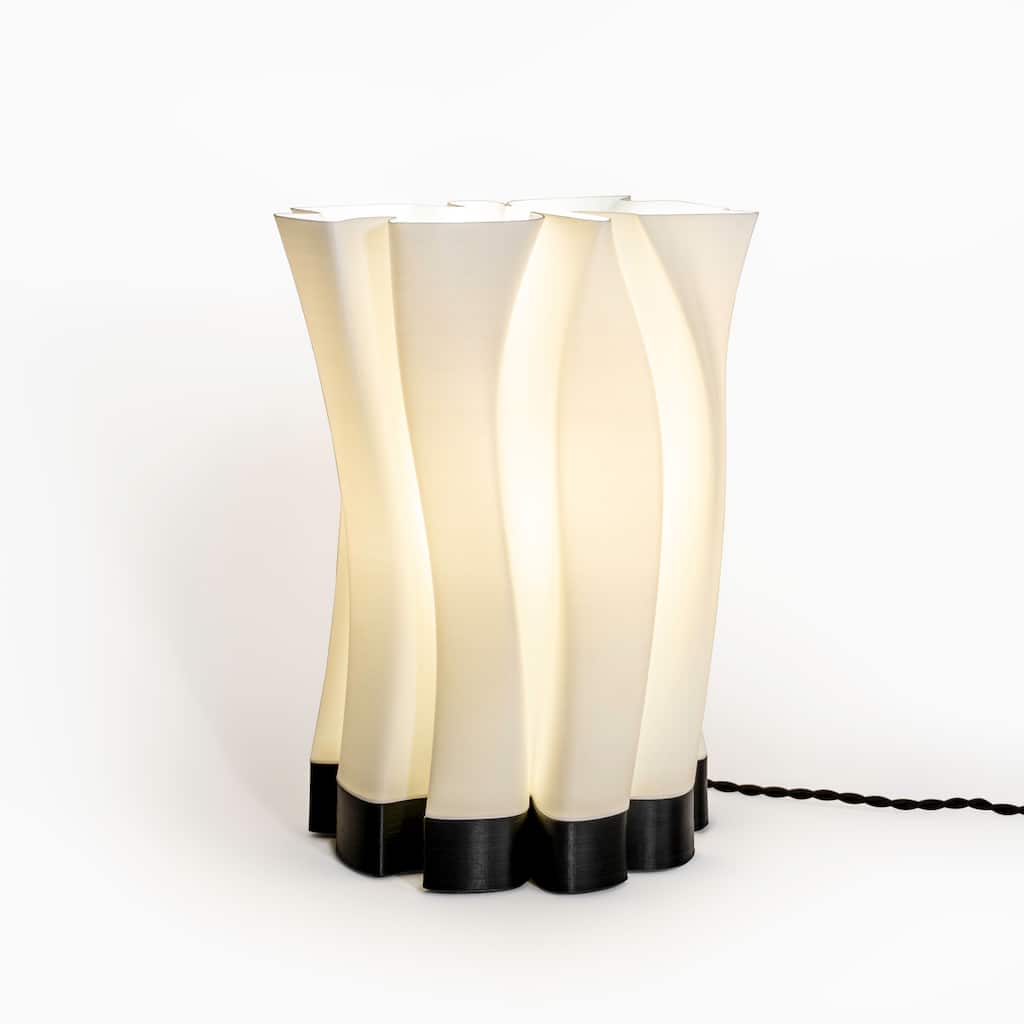 Flame 13.5" Modern Bohemian Plant-Based PLA 3D Printed Dimmable LED Table Lamp, by JONATHAN Y