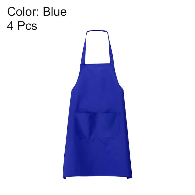 4pcs Bib Apron 70x60cm Unisex Restaurant Kitchen Cooking Aprons - 27.56" x 23.62"