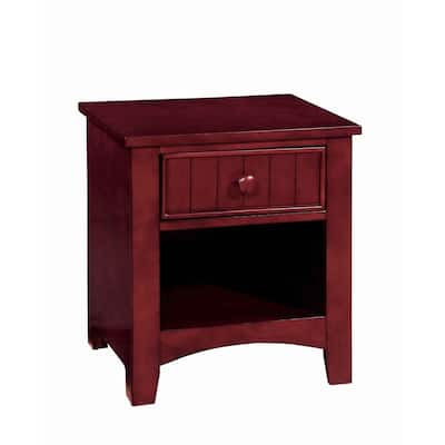 Cherry 1 Drawer 19 in. W Nightstand with Sturdy Hardware and Ample Storage