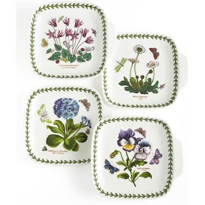 Portmeirion Set of 4 Botanic Garden Canape Dishes - 7.25 in
