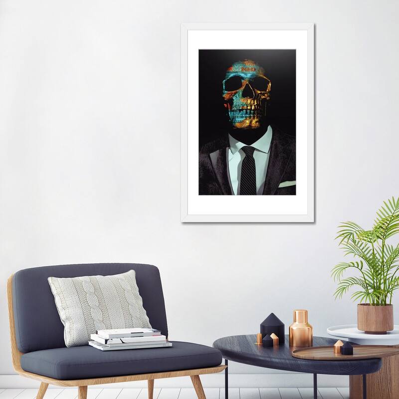 iCanvas "Suited Skull" by Jesse Johnson
