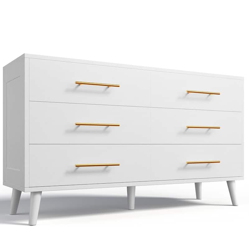5/6/Chest of Drawers Dresser Modern Drawers with Metal Handles, Wood Storage Dresser for Bedroom, Living Room, Entryway