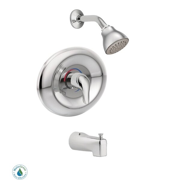 Moen L2369EP Posi-Temp Pressure Balanced Tub and Shower Trim with 1.75 GPM Shower Head and Tub Spout from the Chateau - Chrome