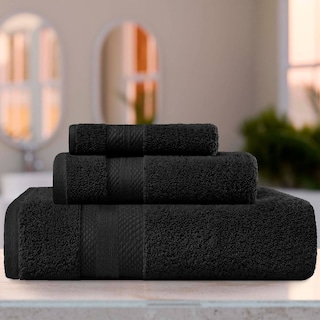 Superior Turkish Cotton 3 Piece Solid Plush Heavyweight Towel Set