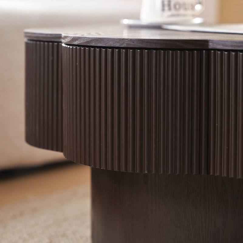 31.50"Modern Flower Shaped Coffee Table, Plum Blossom Shaped Coffee Table with Storage