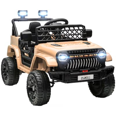 12V Battery Powered Kids Electric UTV, Qaba Ride-On Truck with 3 Speeds, Remote Control, USB Music, LED Headlights