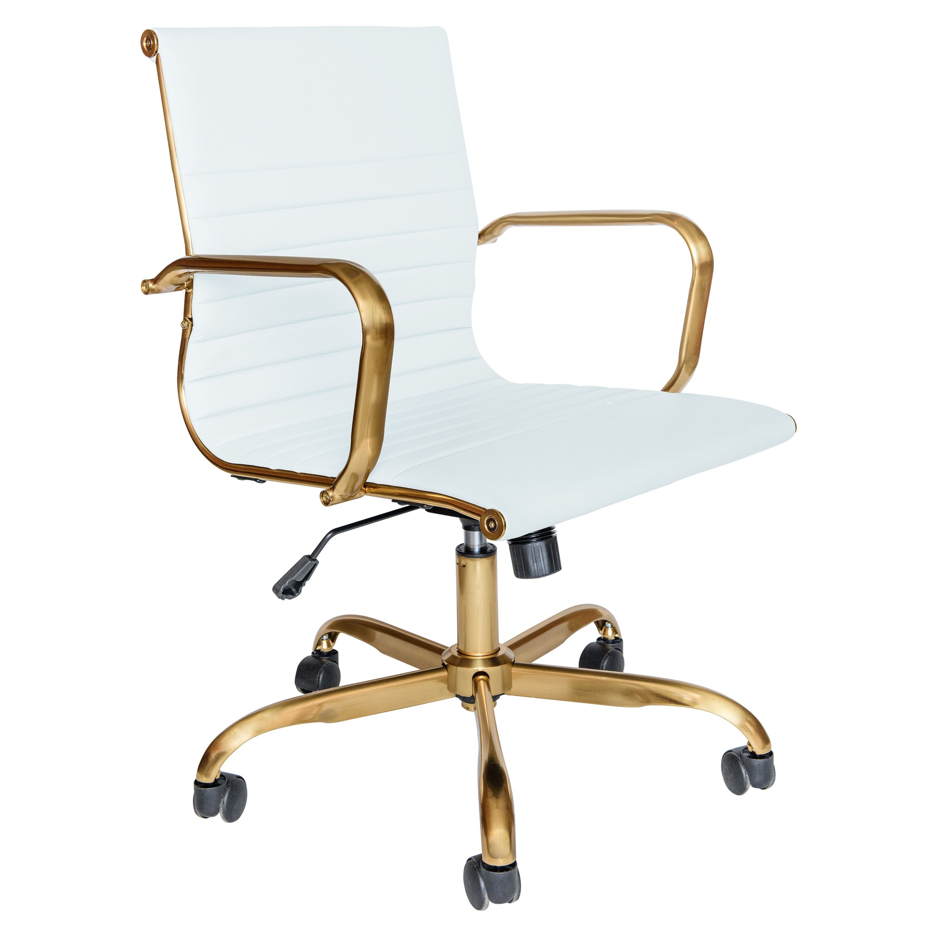 white office chair with gold