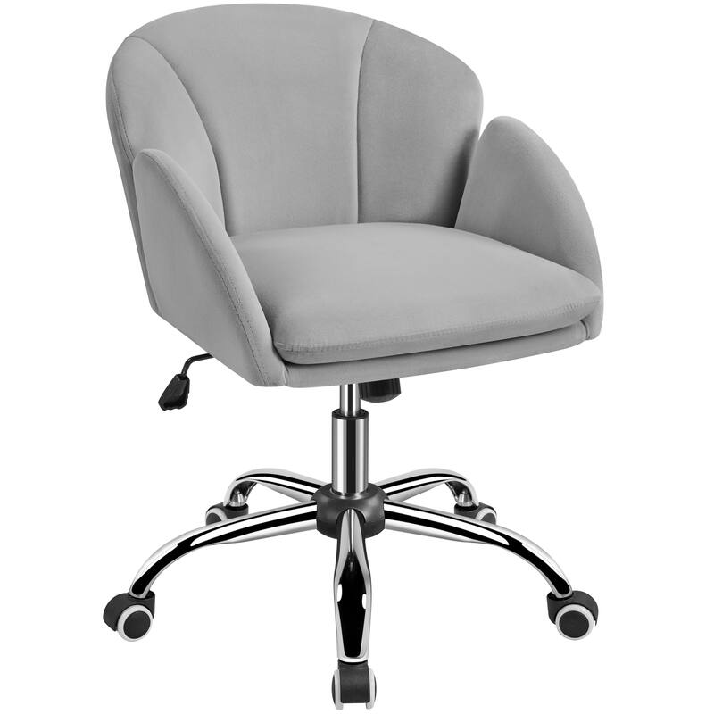 Yaheetech Modern Swivel Rolling Desk Chair Makeup Vanity Chair for Home Office