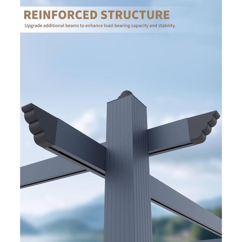 10x20 Ft Outdoor Aluminum Heavy-Duty Patio Pergola for Existing Deck Backyard Garden Porch - 12X20 Ft