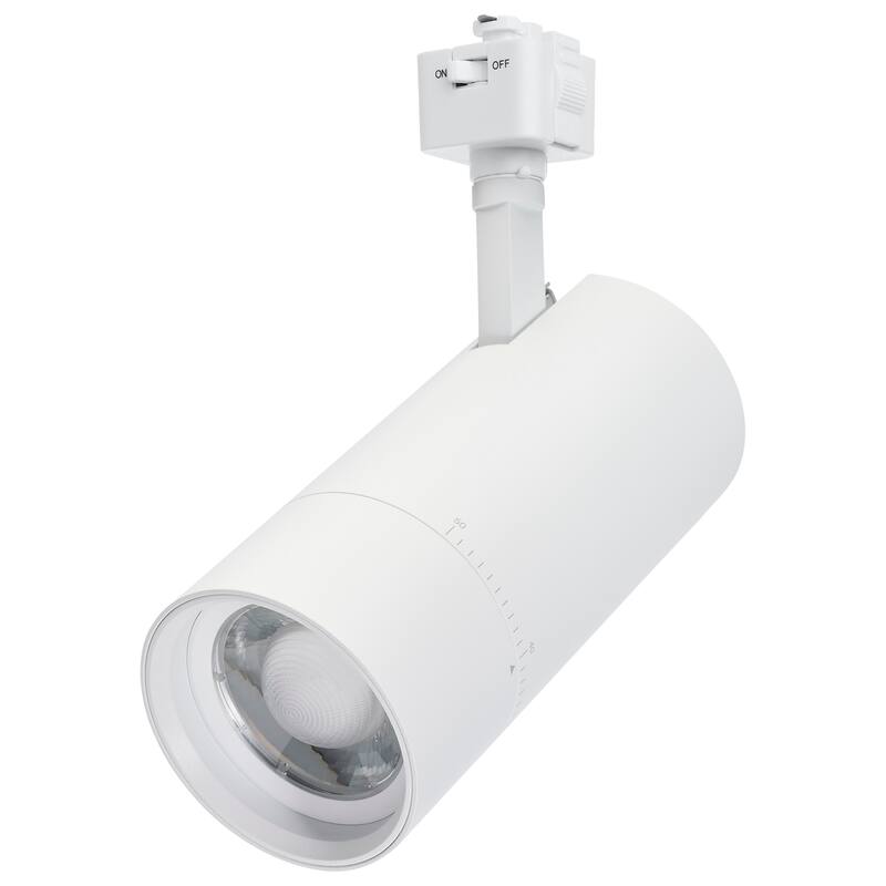30W LED Track Head J-Style 20 to 50 Degree Adjustable Beam Spread CCT Selectable Matte White - Matte White - Matte White