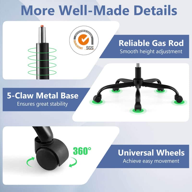 Costway Ergonomic Office Chair with Rotating Headrest & Adjustable - See Details