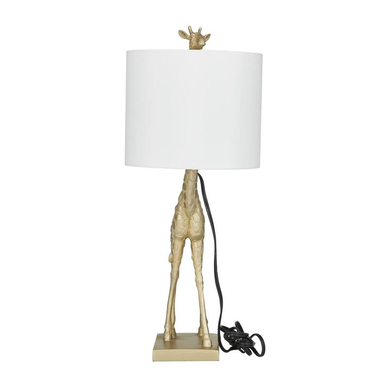 Polyresin Giraffe Room Table Lamp - Gold - Roche River Decor