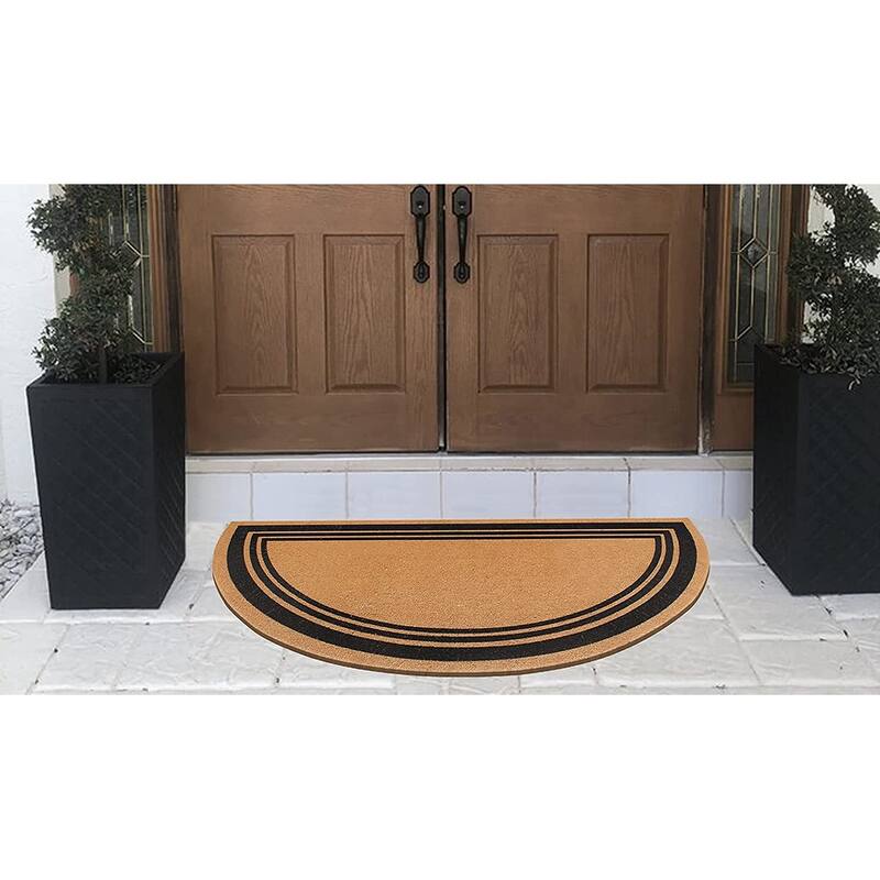 A1HC Natural Coir Flock Door Mat for Front Door, 30x60, Anti-Shed Treated Durable Doormat for Outdoor Entrance, Low Profile