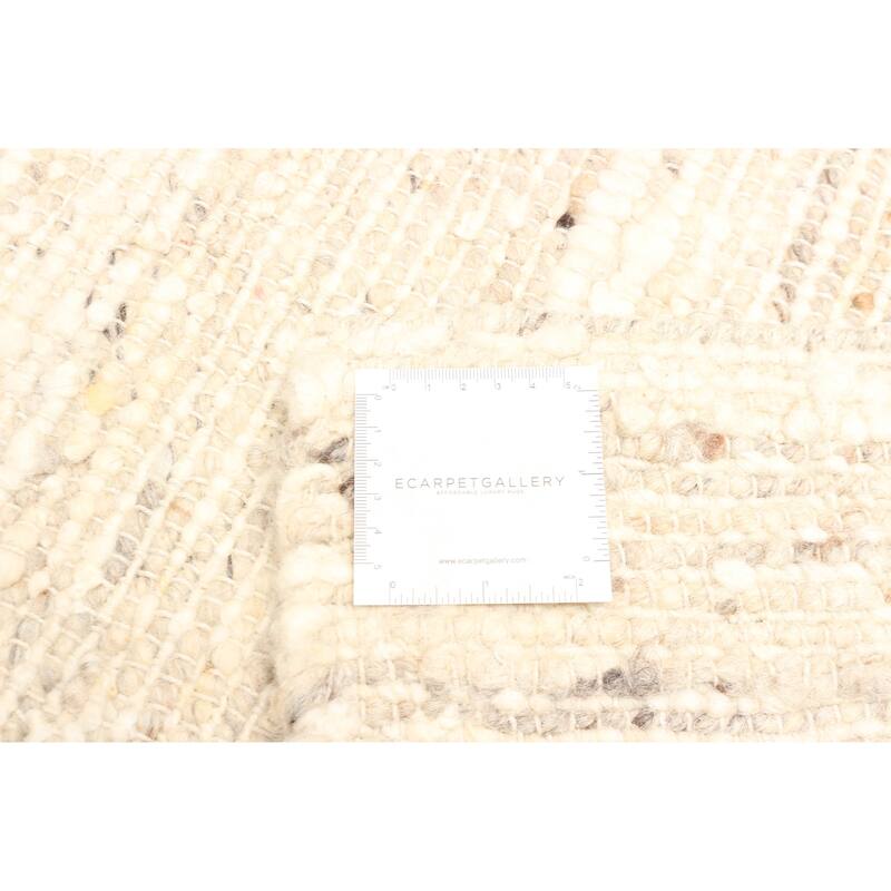 ECARPETGALLERY Braid weave Sienna Beige Wool Rug - 5'1 x 8'2