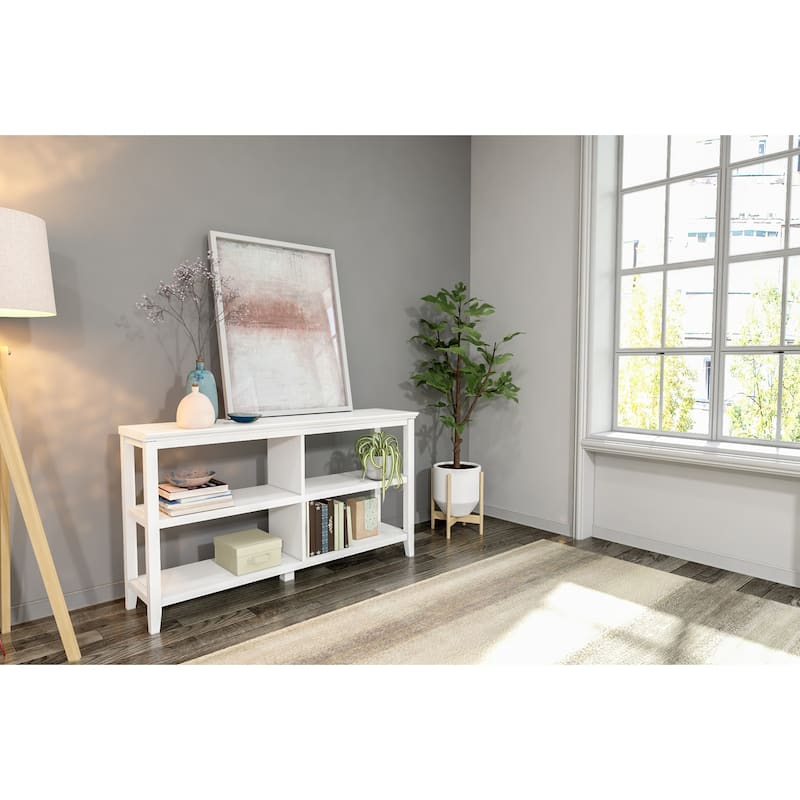 Edenton Wide Low 54"W Bookcase with 2 Shelves, White