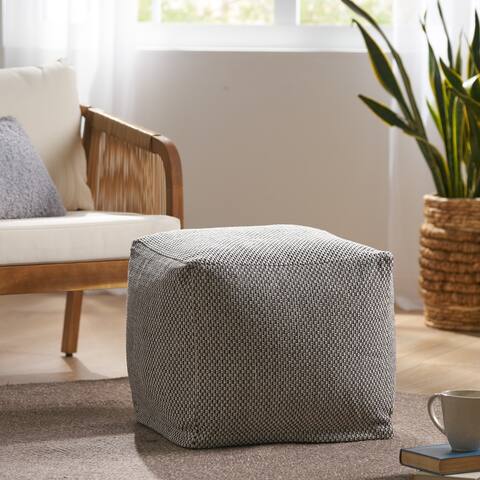 Camrose Fabric Cube Pouf by Christopher Knight Home