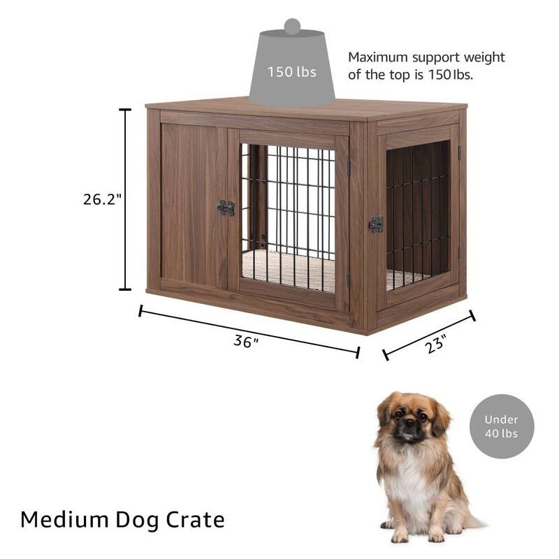 Unipaws Dog Crate End Table with Cushion Indoor Use