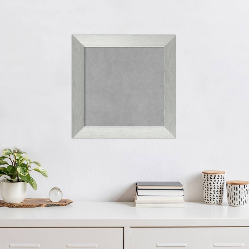 Amanti Art Brushed Sterling Silver Framed Magnetic Board
