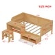 preview thumbnail 17 of 16, Wooden Twin Size Daybed with Storage Shelves and Lockers, Multi-functional Bed with Study Desk and Matching Stool, White