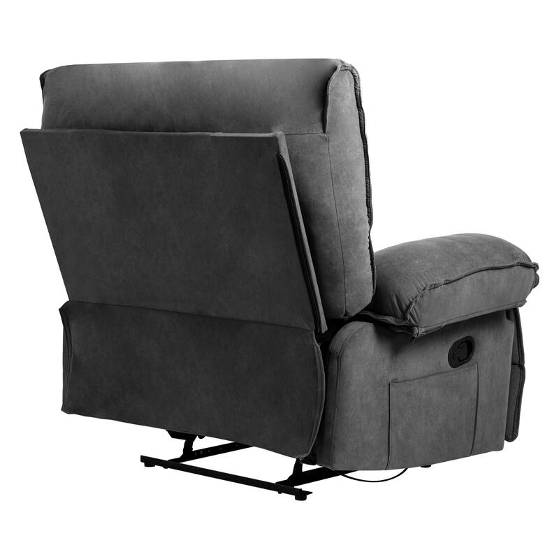 Push‑Back Recliner Chair with Massage Pillow & Wide Seat