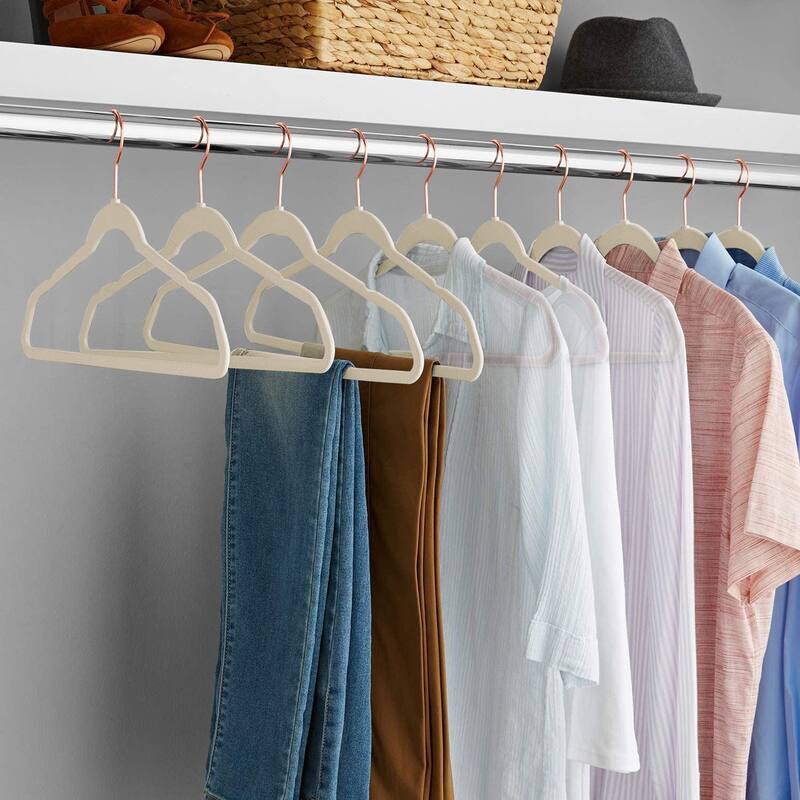 100 Pack Hanger Sets Heavy Duty Velvet Hangers Non Slip &Ultra Thin, Six Colors Option Clothes Hangers