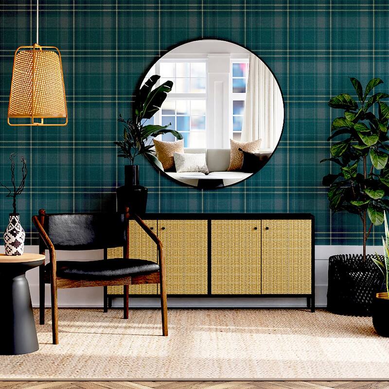 Arthouse Earl Dark Green Tartan Wallpaper