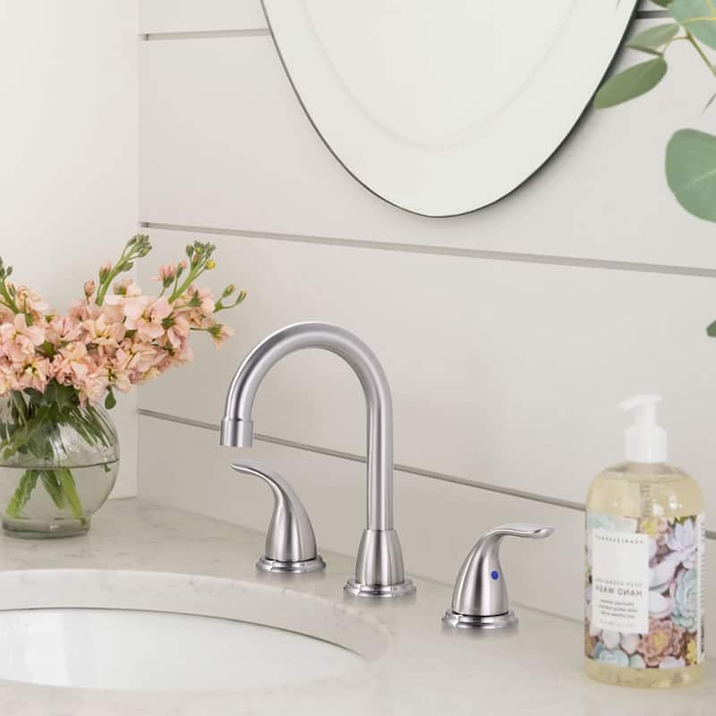 WOWOW 8 in. Widespread Double Handle Bathroom Faucet