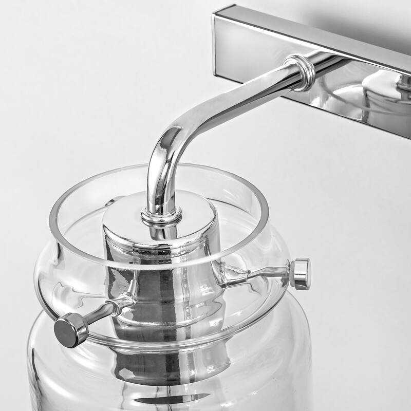 3-Light Brushed Nickel Cylinder Modern Bathroom Vanity Light with Clear Glass Shade,Wall Lamp for Mirror Kitchen Bedroom