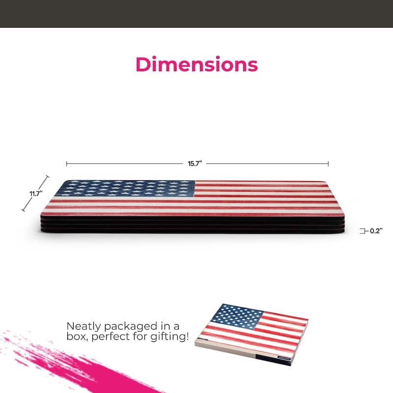 Pimpernel Set of 4 Flag Placemats - 15.7" x 11.7" each