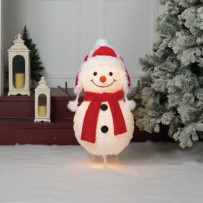 Everstar 28'' UL Pop Up Fluffy Snowman Sculpture
