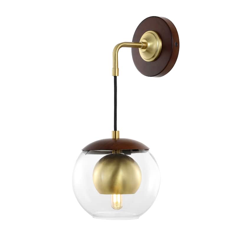 SAFAVIEH Lighting Aspasija 8-inch Wall Light Sconce with LED Bulb (Set of 2) - 7.1 In. W x 8 In. D x 16 In H